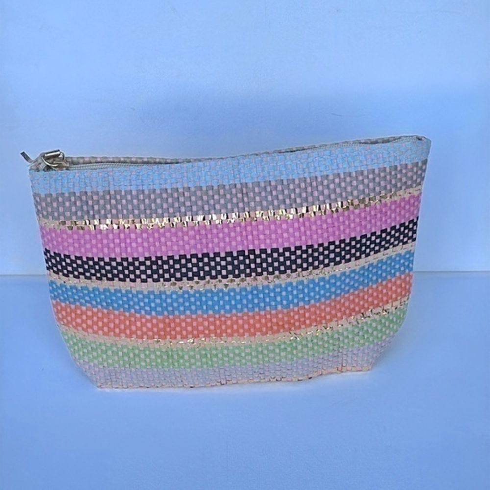 Shiraleah zip pouch multi color pink